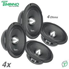 4x Timpano TPT-MR6-4 BULLET 6.5" Pro Audio Car Speakers 2000W Midrange 4 Ohm