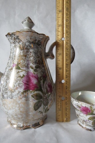 Juego de tetera Betsons Demitasse tazas rosas pintadas a mano - Imagen 11 de 12
