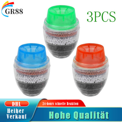 3Pcs Mini Tap Water Filter Activated Carbon Water Filter Purifier Activated