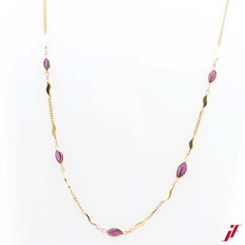 Necklace with Ruby Trim 750/18K Yellow Gold - Value 2,000€