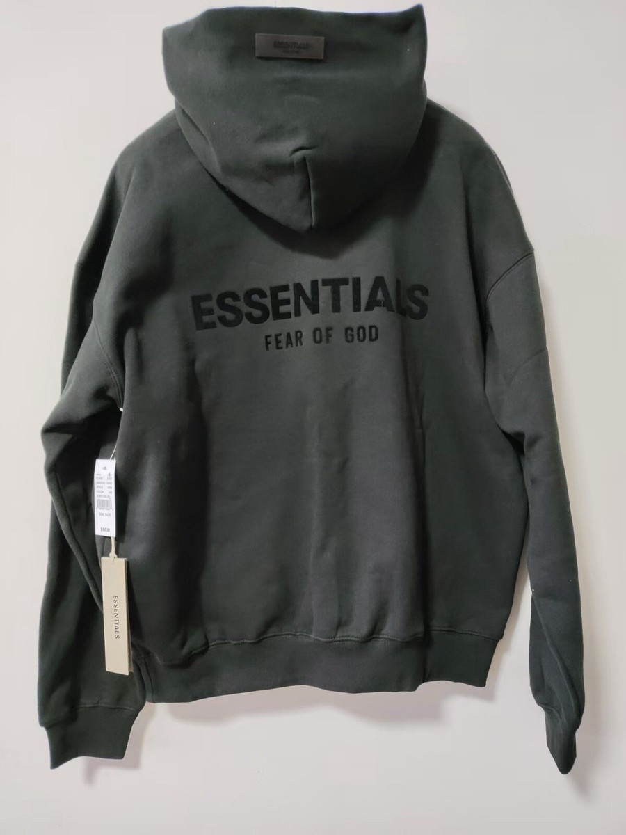 Fear of God Essentials Hoodie Stretch Limo Black Size Small