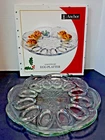 Anchor Hocking Savannah Glass Deviled Egg Platter Serving Plate Dish 12” Vintage