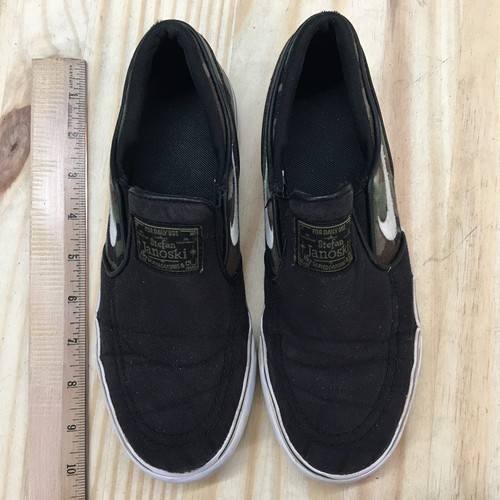Nike Sneakers Jugend 4,5Y schwarz tarnfarben SB Stefan Janoski Canvas Slipper 882988-005 - Bild 6 von 12
