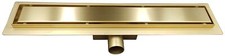 Stainless Steel Floor Linear Shower Drain Gold Channel