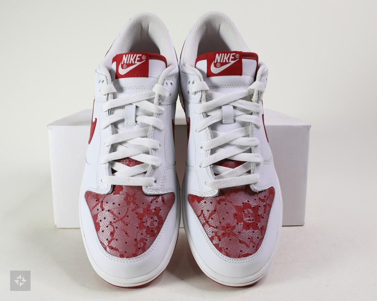 Nike Dunk Low Rose 2007 White Varsity Red Shoes Women's Size
