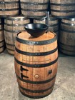 3/4 Whiskey Barrel Vanity Sink-19" Depth for Small Bathrooms-Black Ceramic Sink