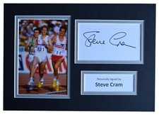 Steve Cram Signed Autograph A4 photo display Olympic Athletics AFTAL COA