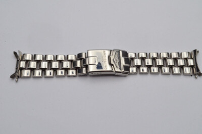 BREITLING SHARK CHRONO STAHL ARMBAND 20MM VINTAGE SCHÖNER ZUSTAND GESTIFTET