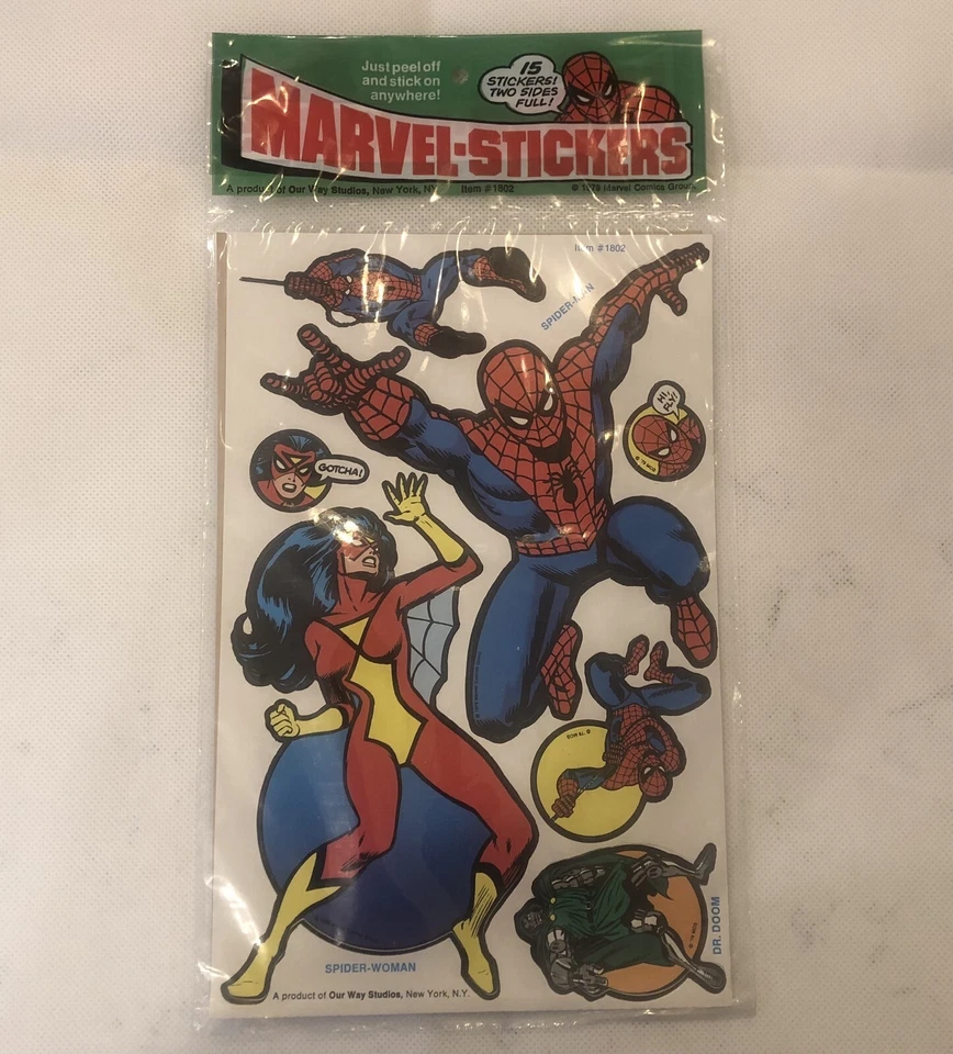NUEVO Our Way Marvel DC Super Pegatinas Batman Spiderman Hulk Superman SELLADO 1979 Foto 2 de 4