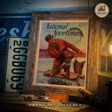 Vintage Ice Fishing Magazine Cover Art Print 11x14 Lures Cabin Wall Decor Gift