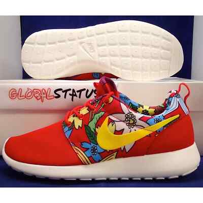 WOMENS NIKE ROSHE RUN ALOHA HAWAIIAN PRINT RED SAIL SZ 7 ( 599432-674 )