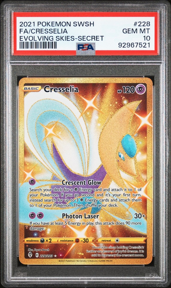 PSA 10 - Pokemon Card - Evolving Skies 228/203 - CRESSELIA PSA 10 - Pokemon Card - Evolving Skies 228/203 - CRESSELIA