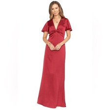 Show Me Your Mumu Rome Twist Gown - Ruby Luxe Satin - Size Small - NWT
