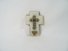 Antico Acquasantiera IN Jingdezhen Cloisonnes Marmo Enamel Cristiano Religious