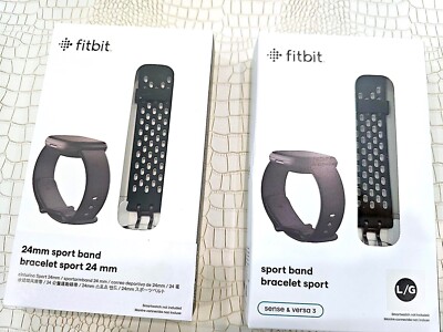 Brand New Fitbit Sport Band Black (Small) or (Large) Versa 3/4 Sense/ Sense 2