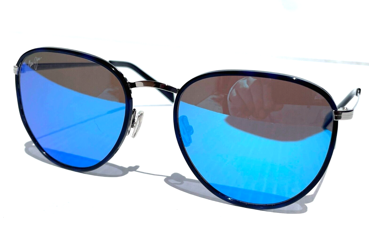 NEW Maui Jim NONI Black & Silver POLARIZED Maui Blue Lens Sunglass