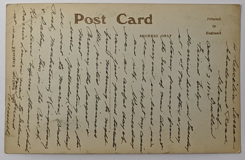 RPPC The Pier, Kingstown UK Man On Dock, Steamship and Sailboat 1912 Real Photo - Picture 2 of 2
