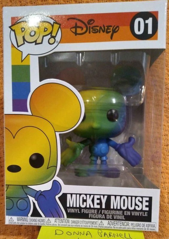 Sale New! Funko Pop! #01 Disney -Mickey Mouse (Rainbow) Vinyl Figure! Hurry Last One!
