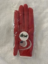 USA Flag Leather Golf Gloves with Magnetic Ball Marker Men's