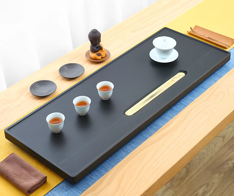 Whole Stone Tea Tray Water Draining Serving Tray For Tea Set Heavy Tea Boat New - Image 3 of 4