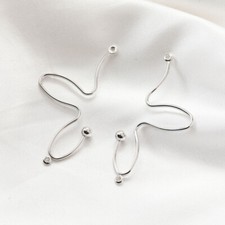 10pcs Geometry Flower Charm,Silver Petal Pendant,Alloy Earring Floral Charm