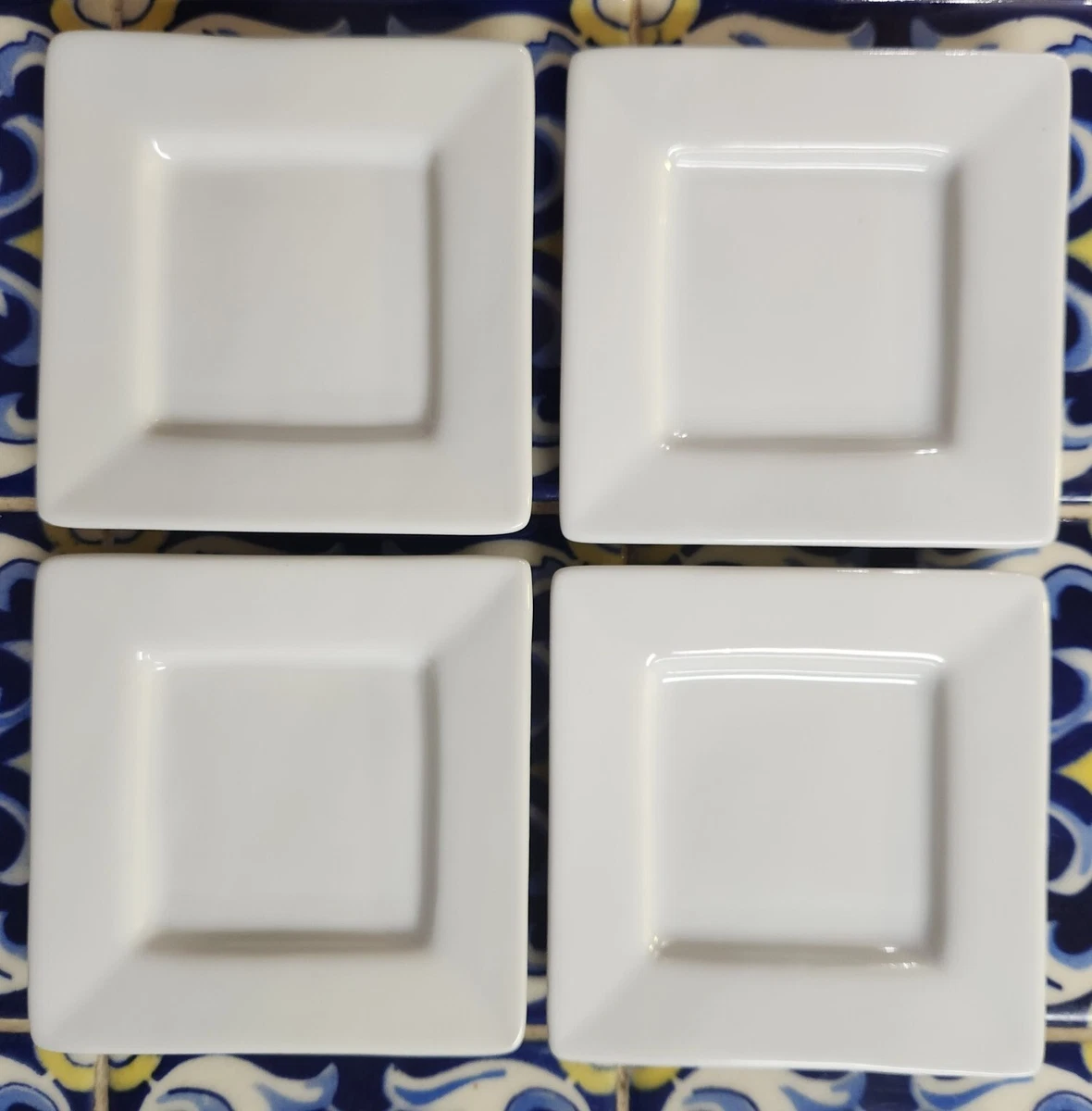 White square cheap appetizer plates