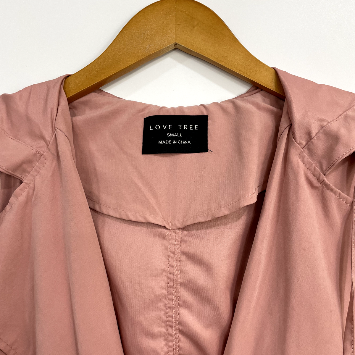 Love Tree Light Shacket Women's Small Pink Hooded Jacket