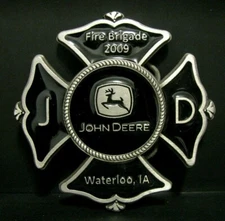 John Deere Foundry Waterloo IA Fire Brigade EMPLOYEE 2009 Belt Buckle Fireman JD