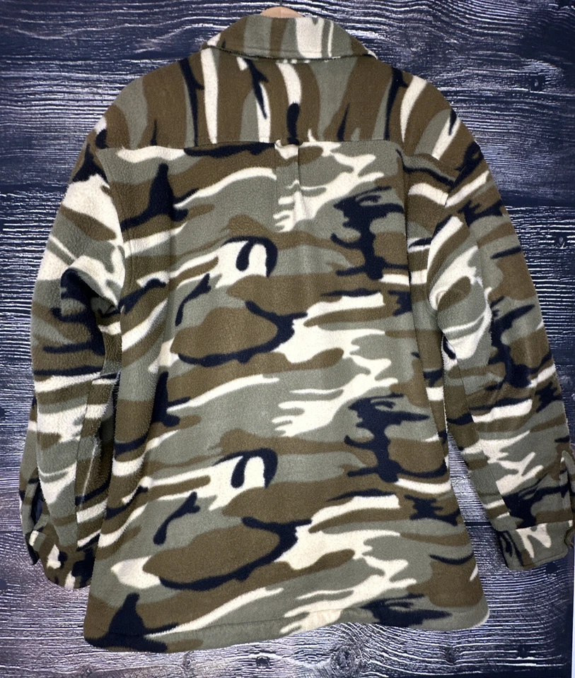 Usado en Excelente Condición Nbn Gear Med Camuflaje Verde Negro y Beige 2 Bolsillos Frontales con Botones Muy Cálido Foto 3 de 4