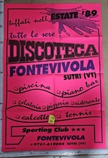 Manifesto Viterbo Sutri Discoteca Fontevivola 1989 Pizzeria Ristorante Piscina 
