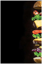 Lavagna Plexiglass da parete  bar ristorante enoteca pub 48x72 cm Hamburger