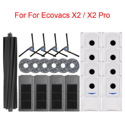 Brushes Mop Filter Dust Bag for Ecovacs X2 / X2 Pro Vacuum Cleaner Replace Parts
