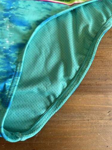 Oakley Swim Bottom Womens Medium Aqua Blue Tie Dye Multicolor Bikini NWT $54 SPF - Picture 3 of 10