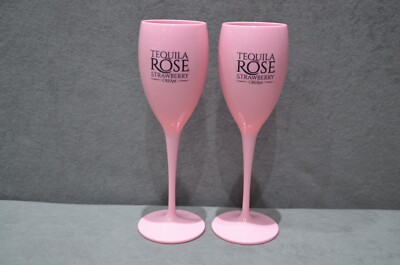 2x Tequila Rose Erdbeer Creme 175ml KUNSTSTOFF Flöte Sektglas Brandneu