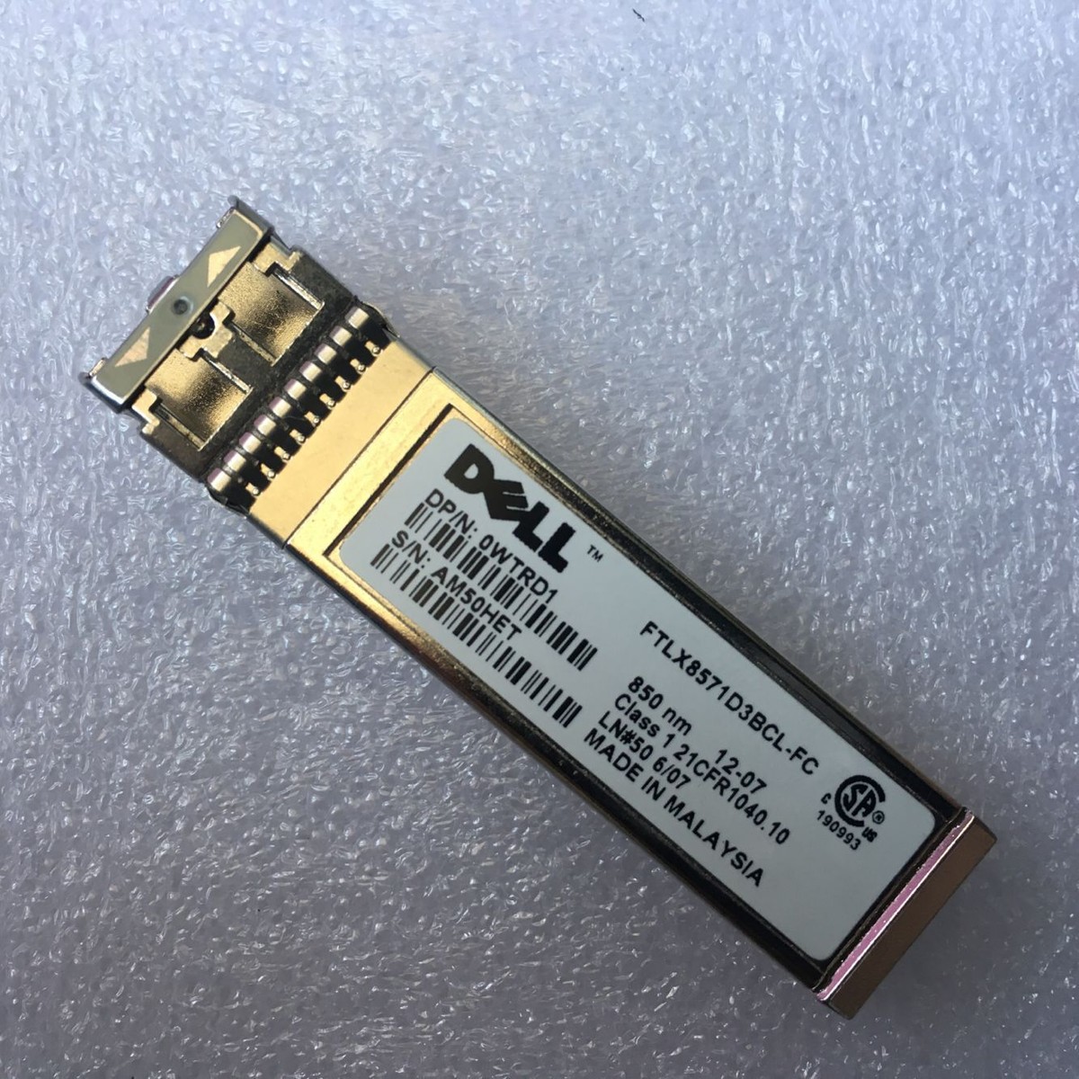 Modulo SFP 10G Intel FTLX8571D3BCL-FC Per Dell WTRD1 – 850 Nm, MMF, Usato Testato