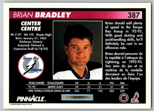 1992-93 Pinnacle Score Hockey card #211 to #390 PICK FROM LIST - Picture 356 of 362
