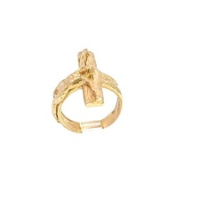 14K Yellow Gold Crucifix Ring