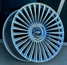 SET OF (4) OS WHEELS FF02 Flow Forged 22x10 6x135/139.7 +28 Silver Machined Face