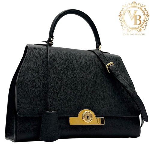 Moynat Rejane 2Way Handbag Shoulderbag Leather Black Ships from Japan