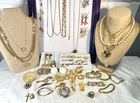 Gold Tone Estate Jewelry Lot Some Signed Monet Trifari Emmons Napier Krements+