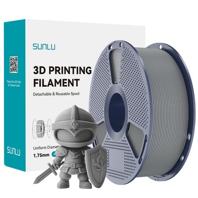 SUNLU 1KG Gray PLA+ 3D Printer Filament 1.75mm PLA Plus For FDM 3D Printers