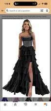 Women's Sleeveless Black Prom Dress