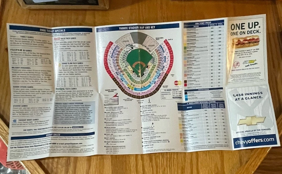New York Yankees Baseball 2008 Pocket Schedule Yankee Stadium The Final Season - Imagem 2 de 4