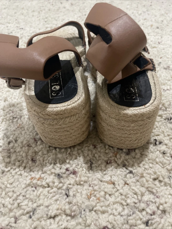 Women’s Sol Sana Brown Espadrilles Sandals, Ankle Strap Size 7 - Image 3 of 4