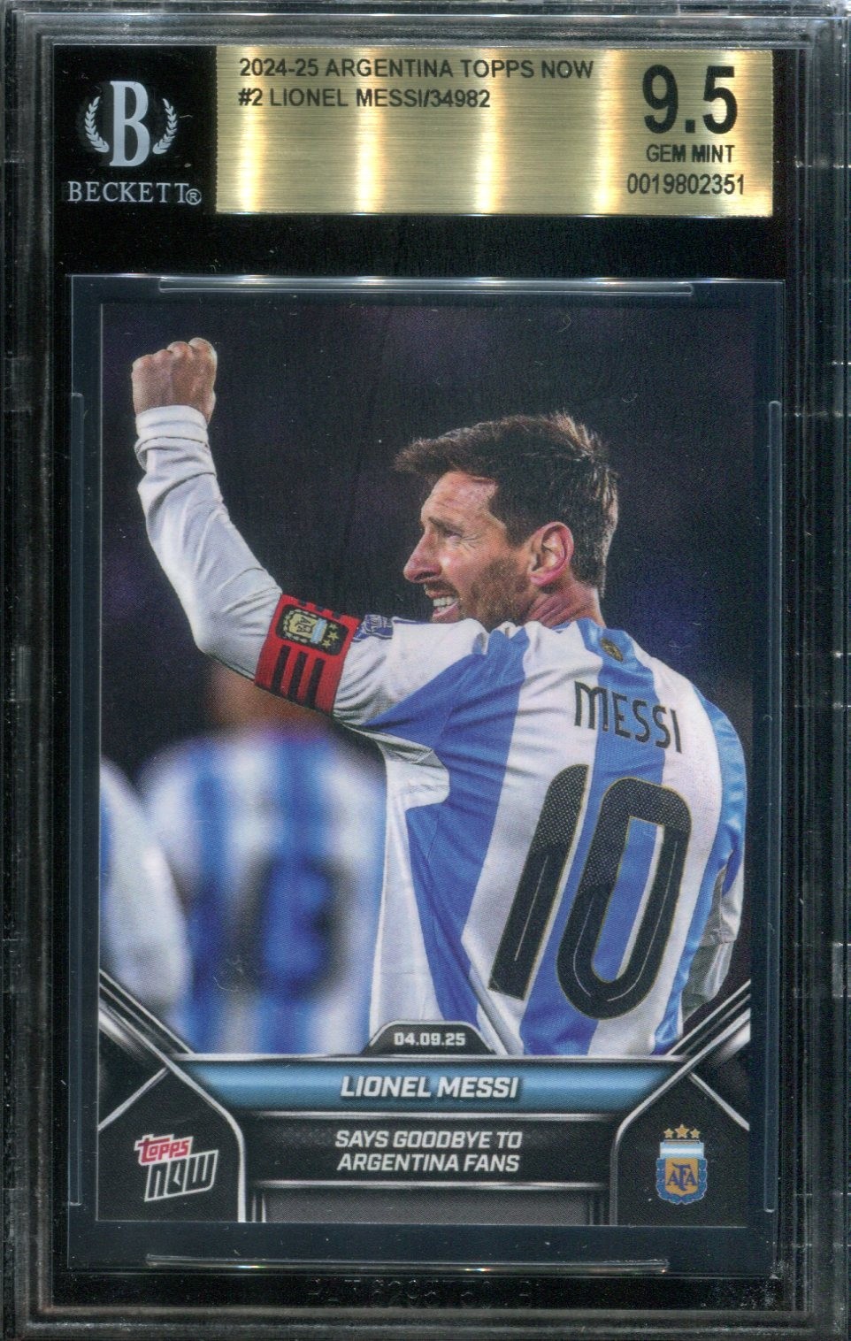 2024 Topps Now Argentina #2 Lionel Messi card BGS 9.5