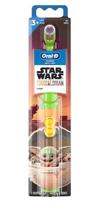 Star Wars Mandalorian Kids Battery Powered Soft Bristles Toothbrush Ages 3 OralB