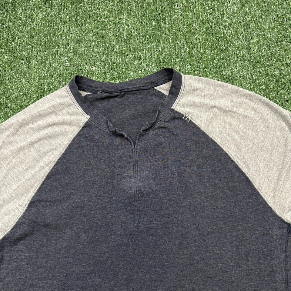Lululemon T Shirt Men's Size M Blue Long Sleeve V Neck Performance Lightweight - Image 2 of 4