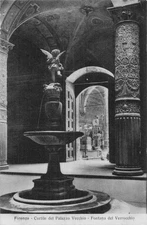 ITALY FLORENCE COURTYARD OF THE OLD PALACE FOUNTAIN OF VERROCCHIO