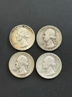 4 Lot Of 1939 - 1947 Washington Silver Quarter Coin 25C 90%