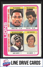 1978 Topps #509 King / Hill / Hunter / Sanders Team Checklist Detroit Lions EX